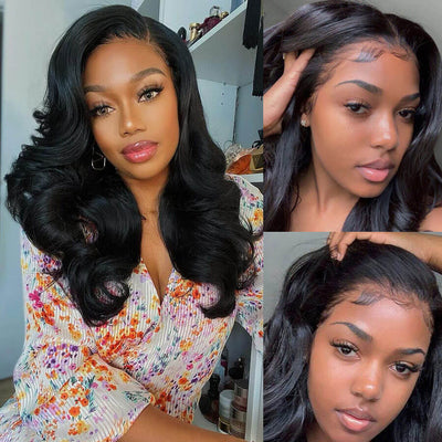 Body Wave 13x4 HD Transparent Lace Front Wig Real Human Hair Wig Natural Hairline With Baby Hair - Geeta Hair - GeetaHair