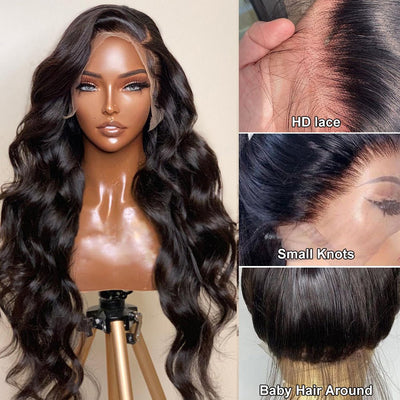 Geeta Brazilian Body Wave Hair 13x4/13x6 HD Transparent Lace Frontal Wig Pre Plucked Hairline Best Human Hair Wig - GeetaHair