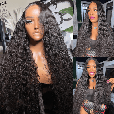 Water Wave Wig 13x4 HD Lace Front Wig Pre Plucked Headline 100% Real Human Hair Wig - Geetahair - GeetaHair