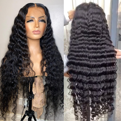 Loose Deep Wave Wigs 4x4 HD Lace Closure 100% Virgin Human Hair Wigs Pre Plucked Natural Hairline - Geeta Hair