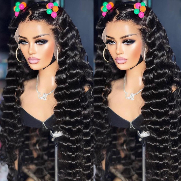 Loose Deep Wave Wigs 4x4 HD Lace Closure 100% Virgin Human Hair Wigs Pre Plucked Natural Hairline - Geeta Hair