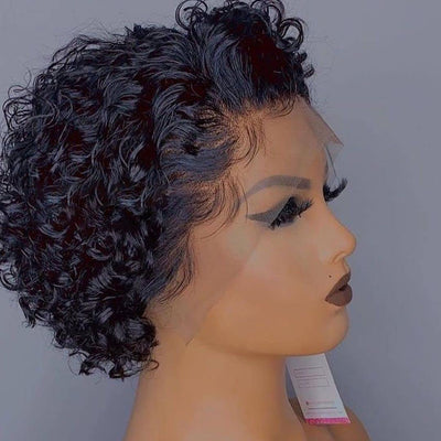 Short Curly Wig Pixie Cut 13x4 HD Lace Front Pre Plucked Natural Hairline Glueless Lace Front Wigs - Geeta Hair - GeetaHair