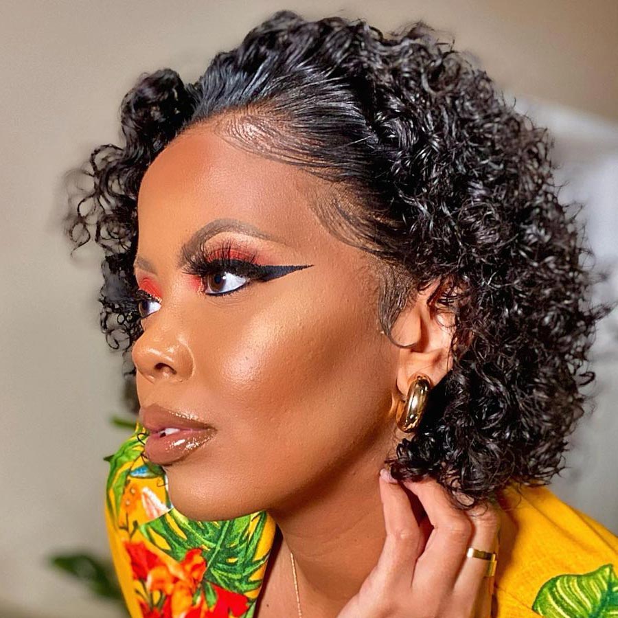 Short Curly Wig Pixie Cut 13x4 HD Lace Front Pre Plucked Natural Hairline Glueless Lace Front Wigs - Geeta Hair - GeetaHair
