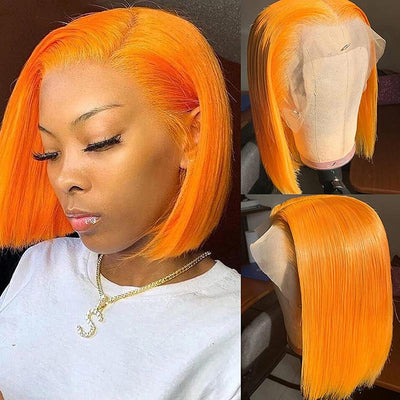 Ginger/Klein Blue/99J Burgundy/Pink HD Lace Wig Long Short Bob Straight Hair Wig 10 - 16 Inch 13x4 Lace Front Wig 4x4 Closure Human Hair Wig - Geeta Hair - GeetaHair