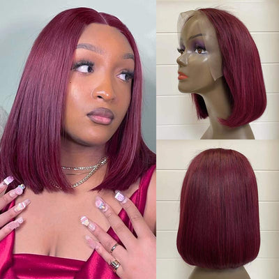 Ginger/Klein Blue/99J Burgundy/Pink HD Lace Wig Long Short Bob Straight Hair Wig 10 - 16 Inch 13x4 Lace Front Wig 4x4 Closure Human Hair Wig - Geeta Hair - GeetaHair