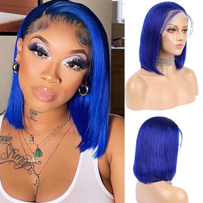 Ginger/Klein Blue/99J Burgundy/Pink HD Lace Wig Long Short Bob Straight Hair Wig 10 - 16 Inch 13x4 Lace Front Wig 4x4 Closure Human Hair Wig - Geeta Hair - GeetaHair