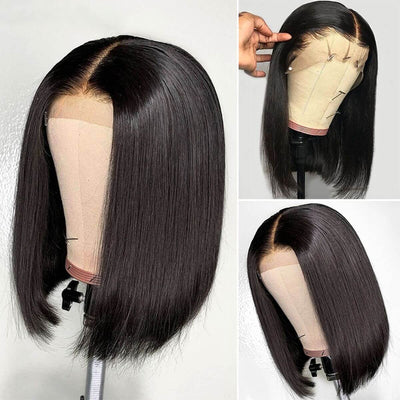Short Straight Hair Bob Wig Pre Plucked 4x4 HD Lace Closure Human Hair Bob Wigs - Geeta Hair - GeetaHair