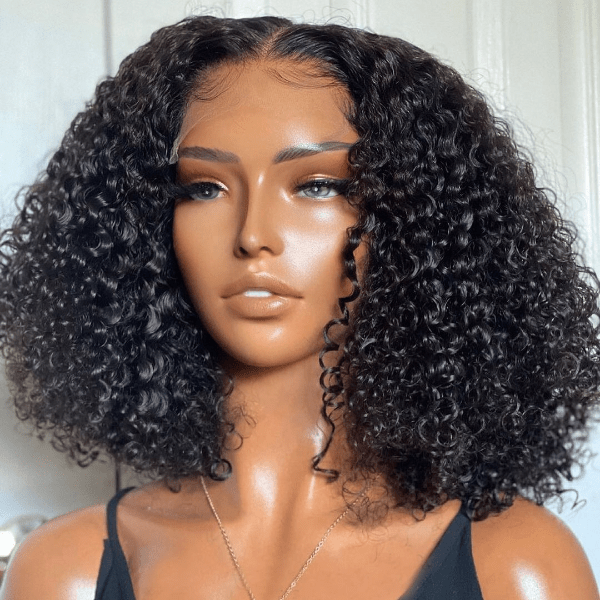 Short Curly Bob 4x4 HD Lace Closure Wig Thick Human Hair Bob Wigs 180%/250% Density With Baby Hair - Geeta Hair - GeetaHair