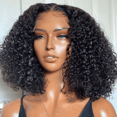 Short Curly Bob 4x4 HD Lace Closure Wig Thick Human Hair Bob Wigs 180%/250% Density With Baby Hair - Geeta Hair - GeetaHair