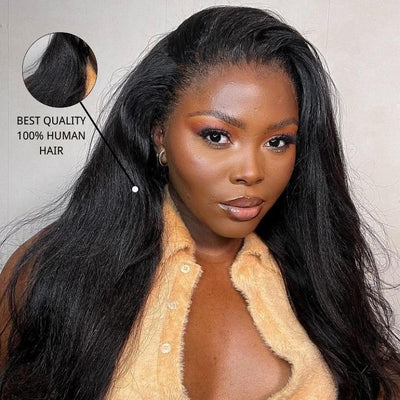 Geeta Kinky Straight Hair 4x4 Lace Closure Wig 100% Virgin Human Hair Wig - GeetaHair