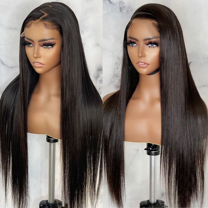 Long Straight Hair 13x4 HD Lace Front Wig Pre Plucked Natural Hairline 100% Virgin Human Hair Wigs - Geeta Hair