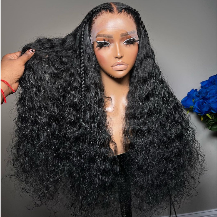 Water Wave Wig 13x4 HD Lace Front Wig Pre Plucked Headline 100% Real Human Hair Wig-Geetahair