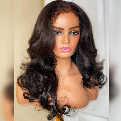Type 4C Kinky Hairline Body Wave 13x4 Undetectable Lace Human Hair Wigs With Kinky Baby Hairline - Geeta Hair - GeetaHair
