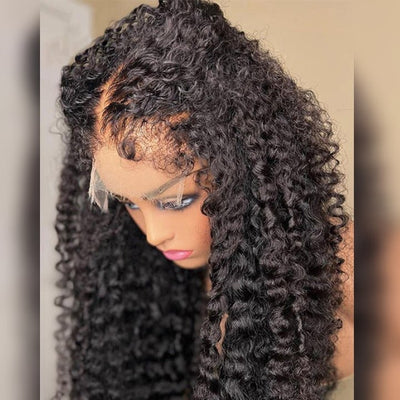 Type 4C Natural Edges Curly Free Parting 13x4 Invisible Lace Front Wig With Kinky Baby Hairline - Geeta Hair - GeetaHair