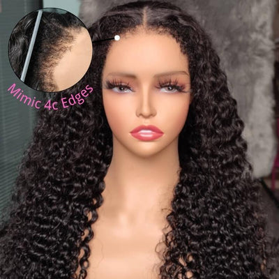 Type 4C Kinky Hairline Kinky Curly 13x4 Undetectable Lace Front Wig With Kinky Baby Hairline - Geeta Hair - GeetaHair