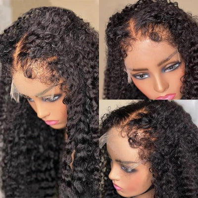 Type 4C Natural Edges Curly Free Parting 13x4 Invisible Lace Front Wig With Kinky Baby Hairline - Geeta Hair - GeetaHair