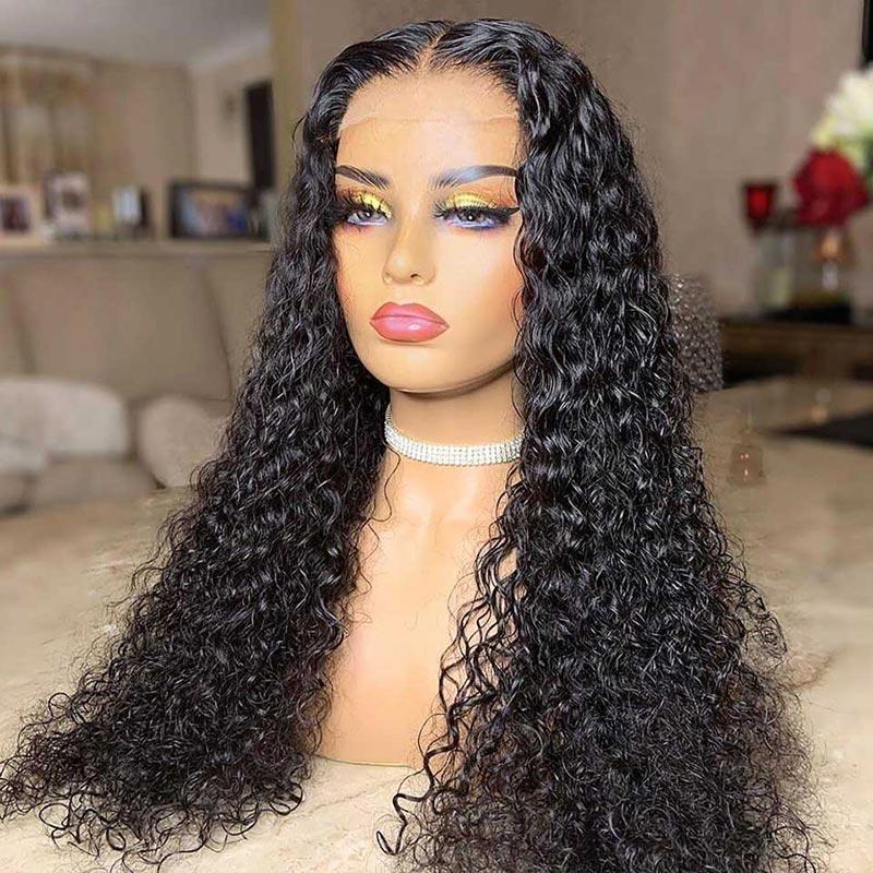 Water Wave Hair 4x4 HD Lace Closure 100% Virgin Human Hair Wig Perfect Hairline With Baby Hair -Geeta Hair
