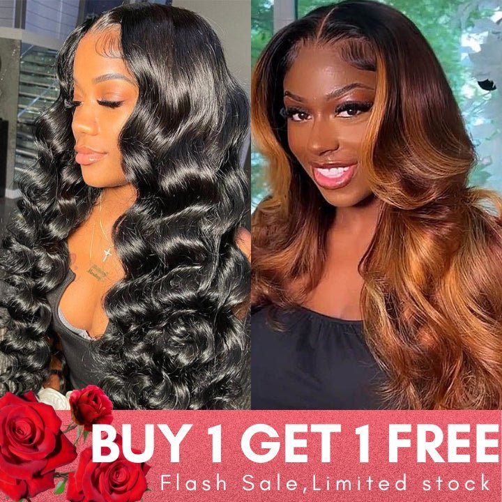 Flash Sale: Buy 5*5 HD Lace Loose Wave Wig Lace Wig, Get Balayage Body Wave 13*4 Lace Wigs For Free - GeetaHair