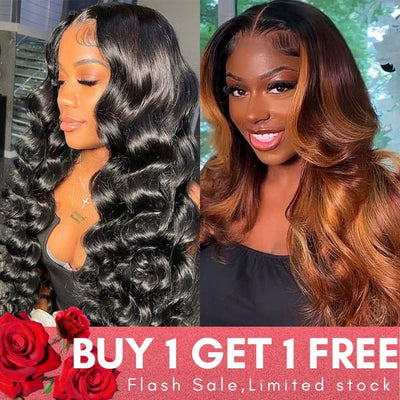 Flash Sale: Buy 5*5 HD Lace Loose Wave Wig Lace Wig, Get Balayage Body Wave 13*4 Lace Wigs For Free - GeetaHair