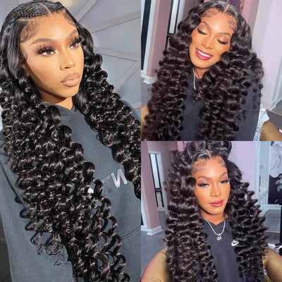 Bouncy Curly T Part Lace Front Wig Pre Plucked Natural Hairline Glueless Wand Curls Real 100% Hunam Hair Wig-geetahair